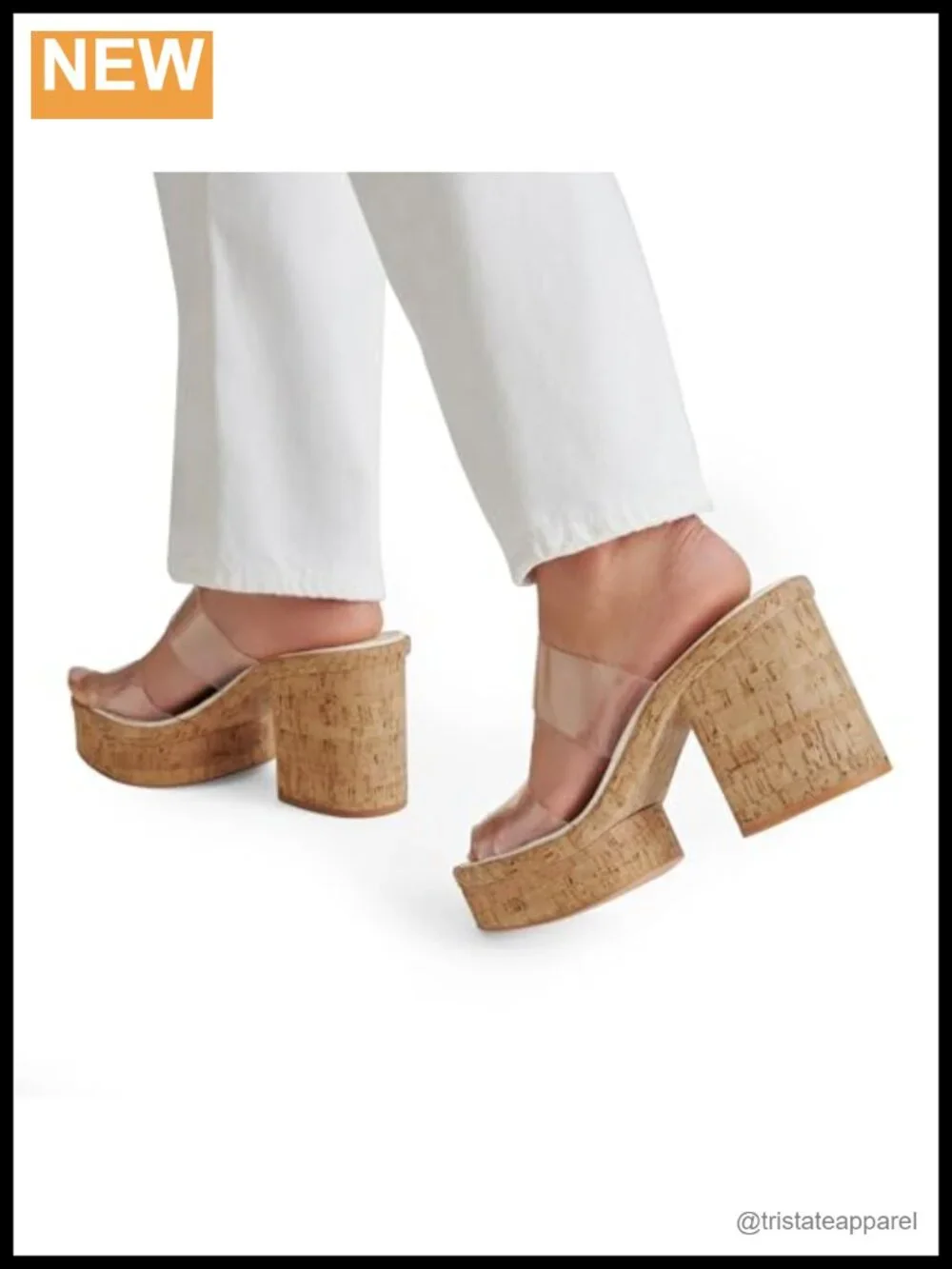 Platform Wedge Sandals Womens Slip On Open Toe Cork Chunky Heel Summer Beach